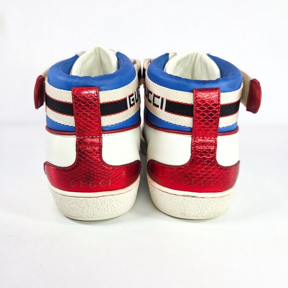Gucci Stripe Ace High Top Sneakers White Web Strap US 7.5 men / 9 women main image 7
